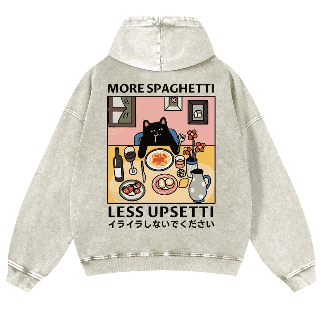 Less Upsetti Vintage Washed Cotton Back Art Hoodie