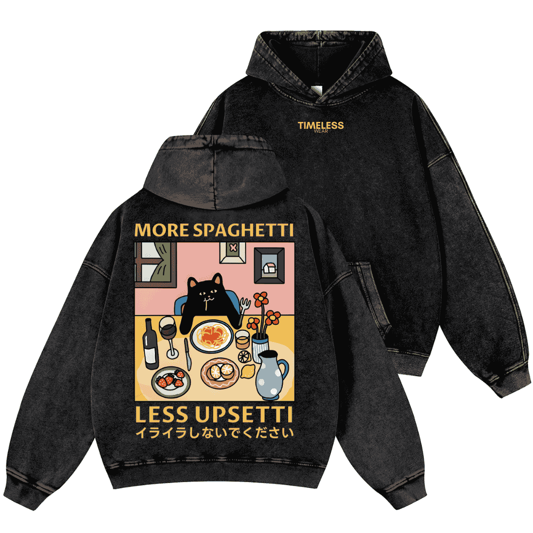 Less Upsetti Vintage Washed Cotton Back Art Hoodie