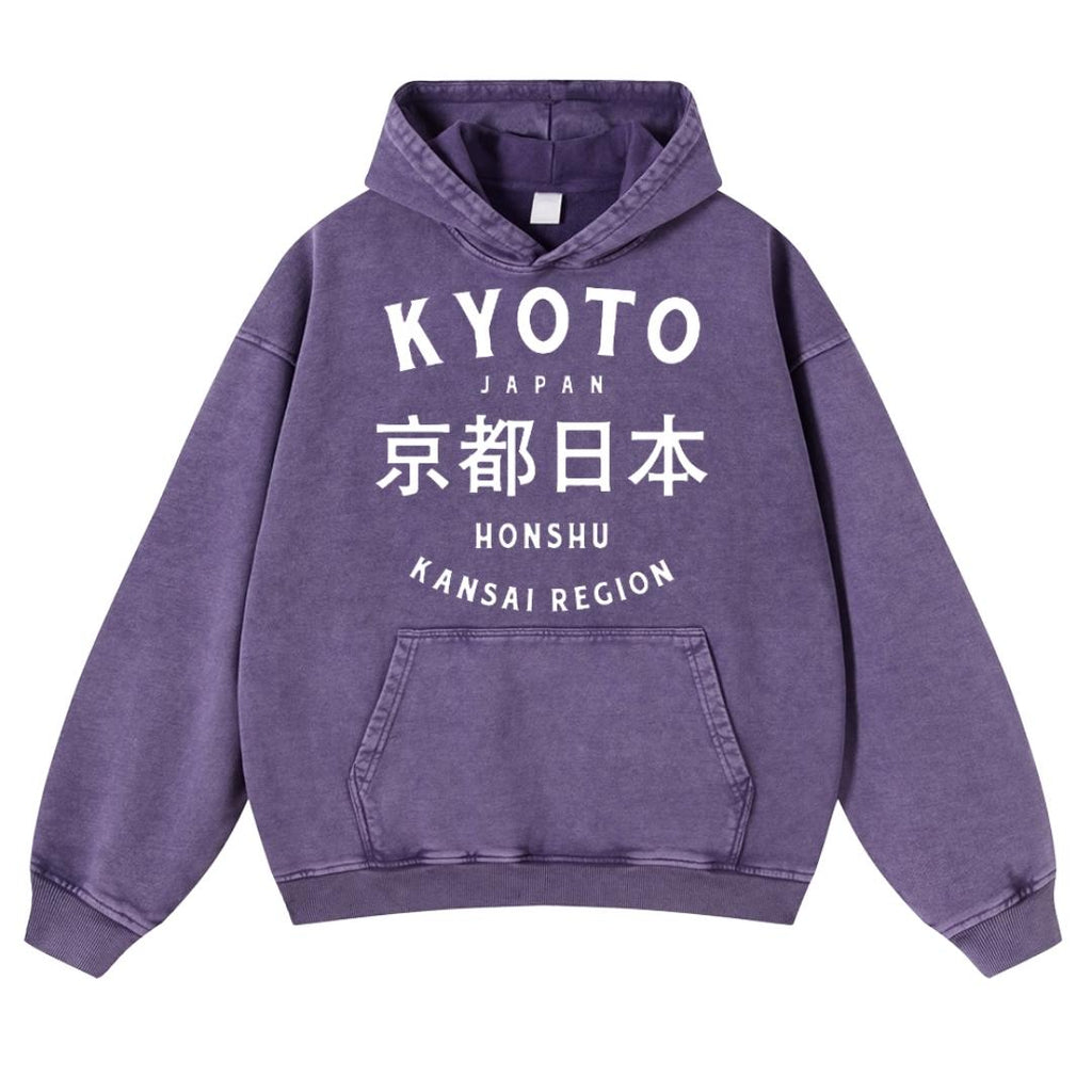Kyoto Vintage Washed Cotton Back Art Hoodie