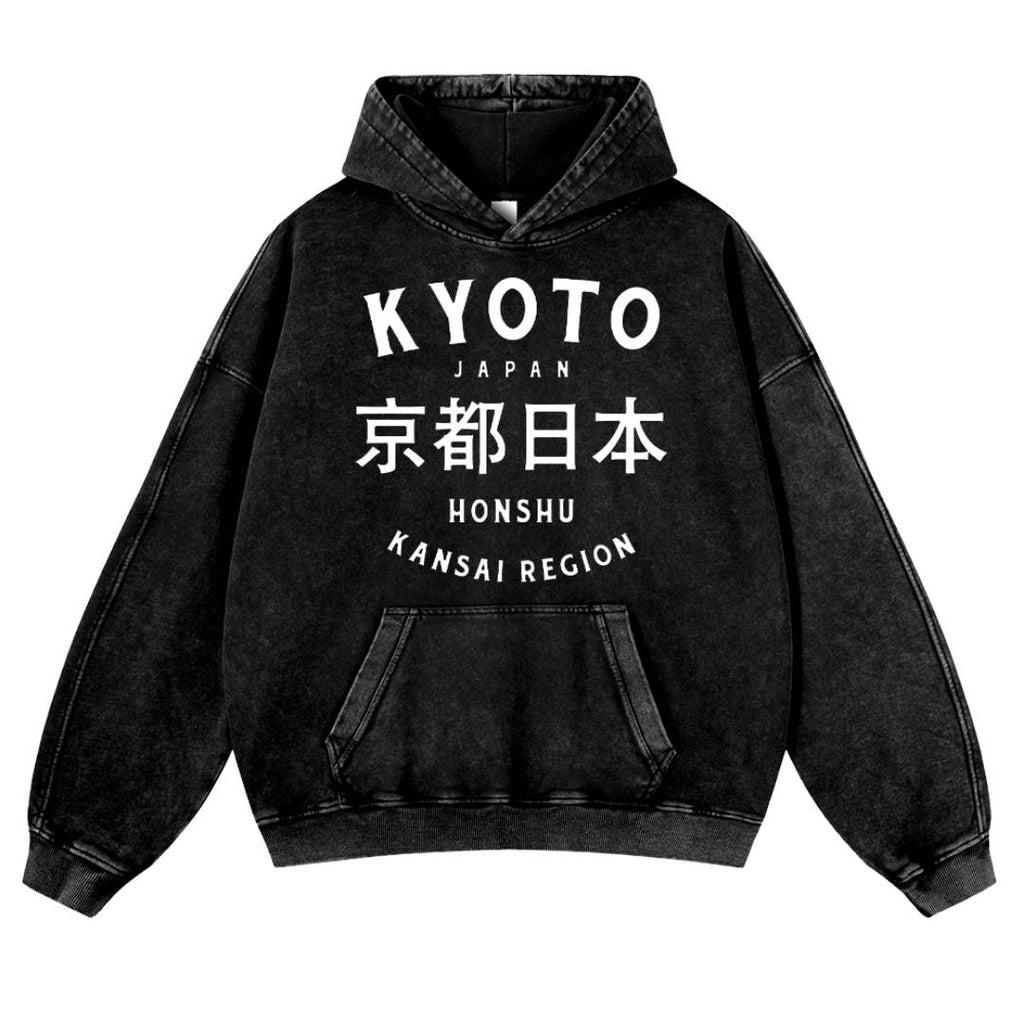 Kyoto Vintage Washed Cotton Back Art Hoodie