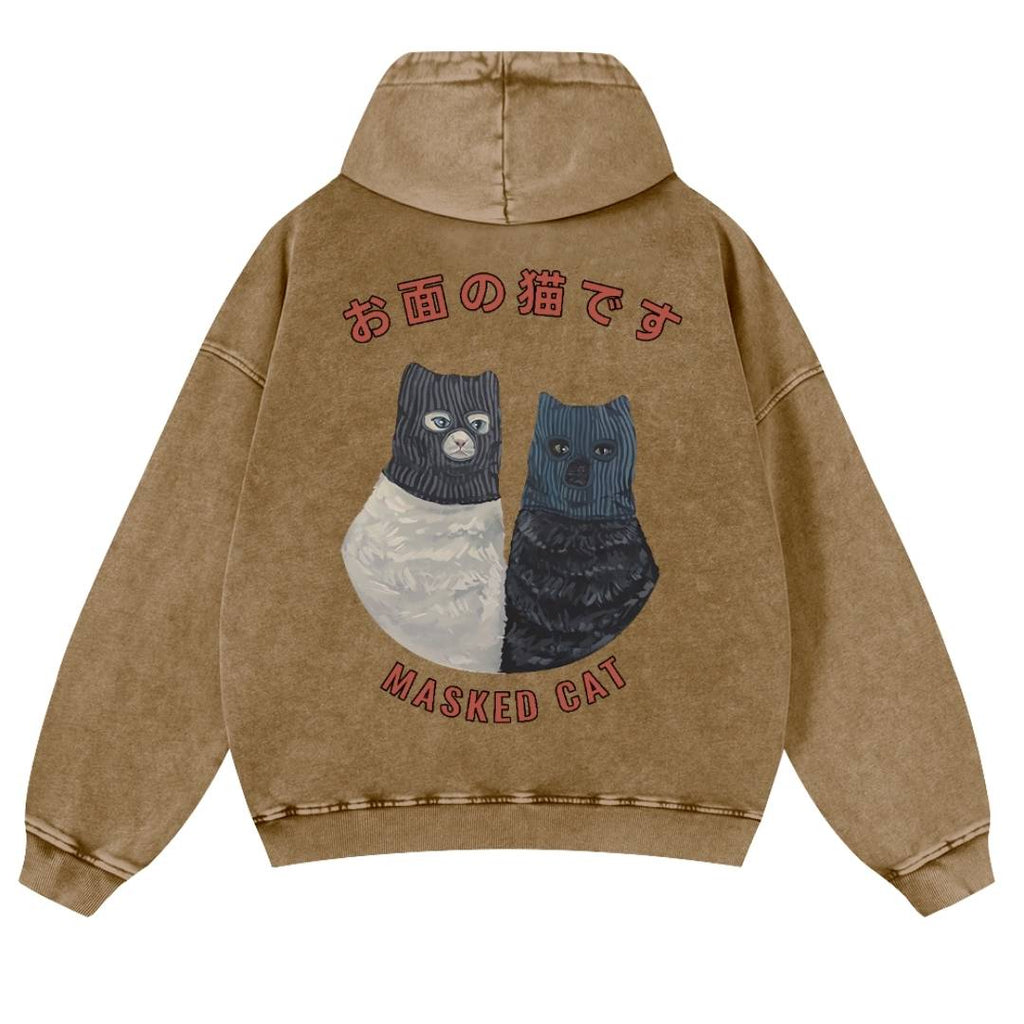 Masked gang Vintage Washed Cotton Back Art Hoodie
