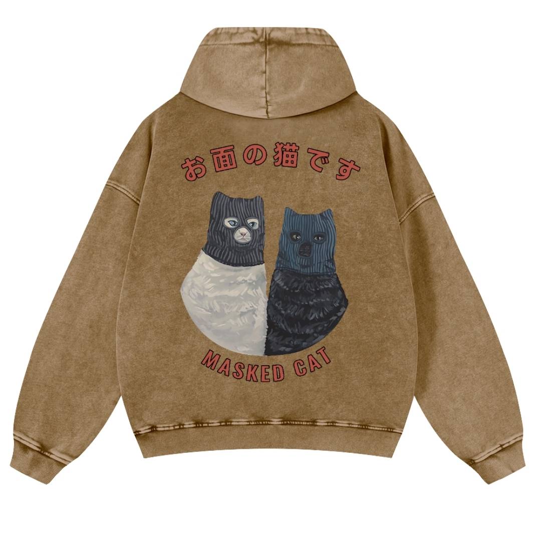 Masked gang Vintage Washed Cotton Back Art Hoodie