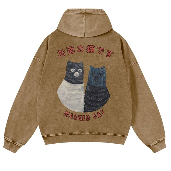 Masked gang Vintage Washed Cotton Back Art Hoodie
