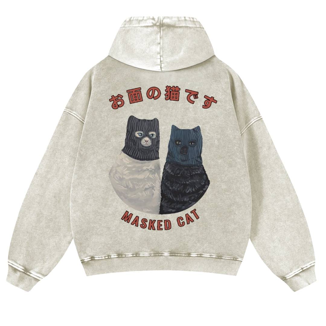 Masked gang Vintage Washed Cotton Back Art Hoodie