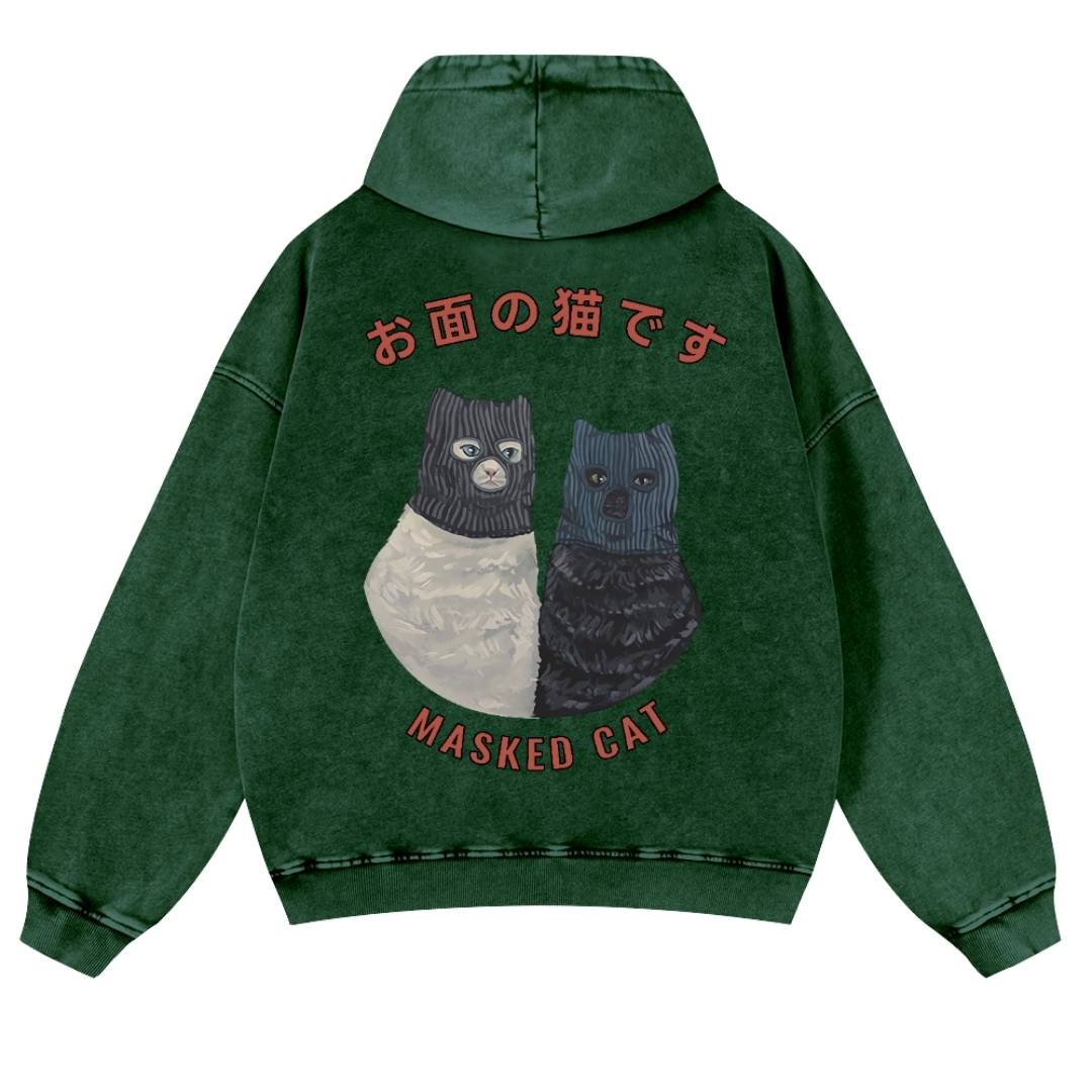 Masked gang Vintage Washed Cotton Back Art Hoodie