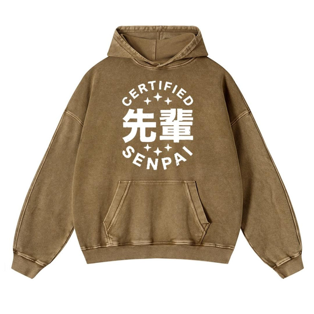 Senpai Vintage Washed Cotton Back Art Hoodie